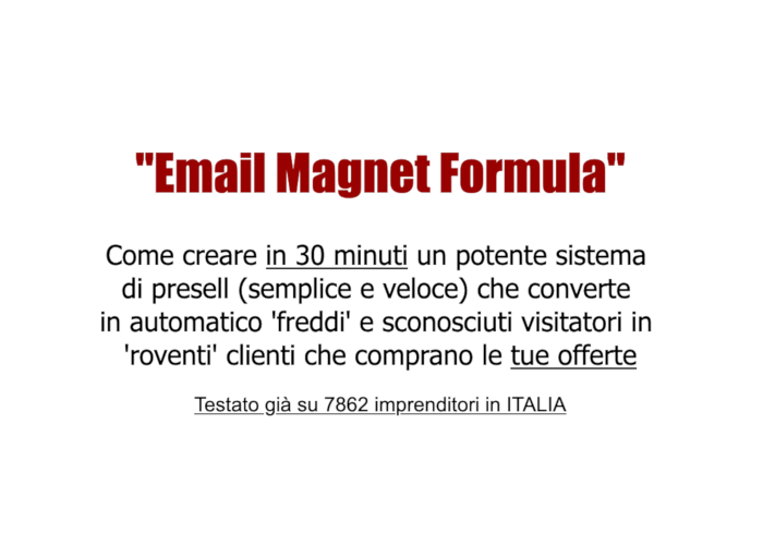 [GRATIS] Email Magnet Formula di Valerio Conti